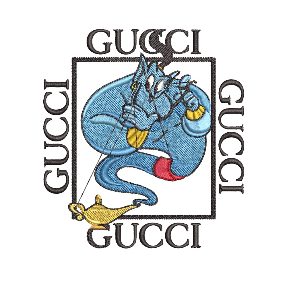 Genie gucci Embroidery design, Genie gucci Embroidery, cartoon design, Embroidery File, gucci logo, Instant download..jpg
