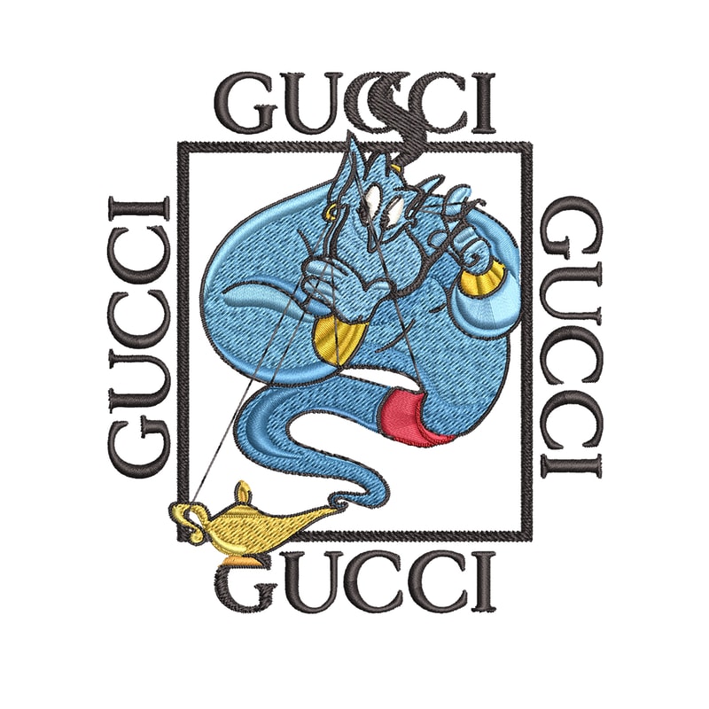 Genie gucci Embroidery design, Genie gucci Embroidery, cartoon design, Embroidery File, gucci logo, Instant download..jpg