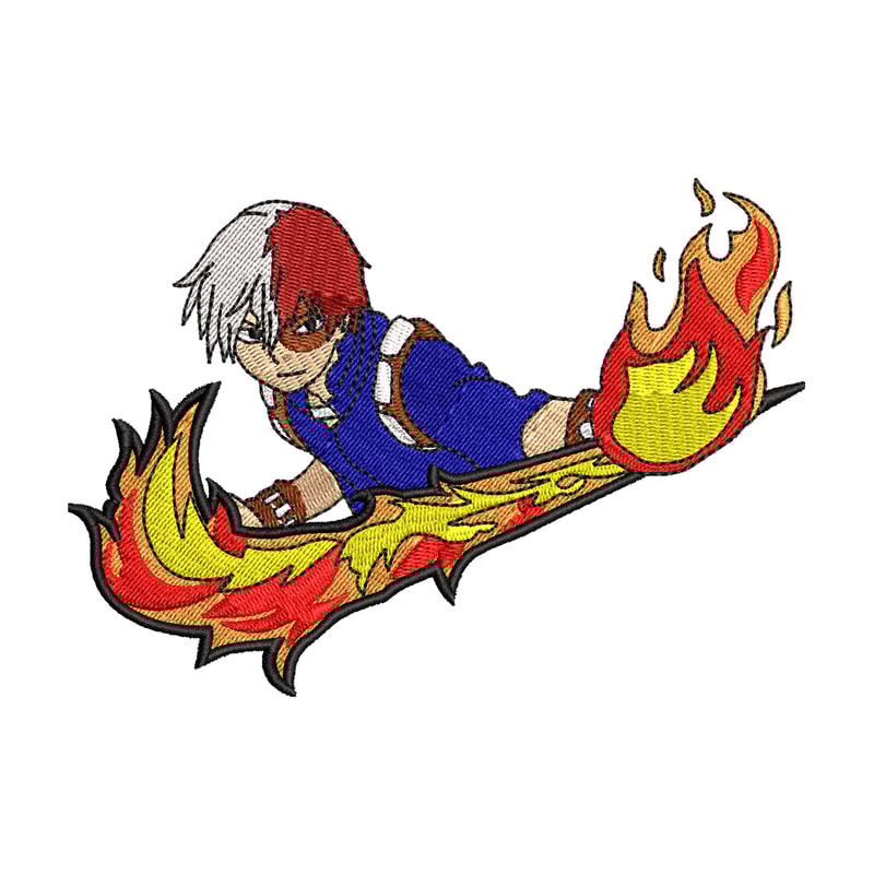 Shoto Todoroki Nike embroidery design, My hero academia embroidery, Nike design, anime design, Digital download.jpg