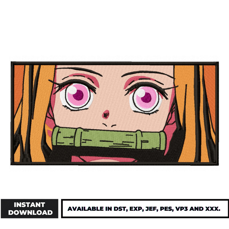 Nezuko Rectangle embroidery design