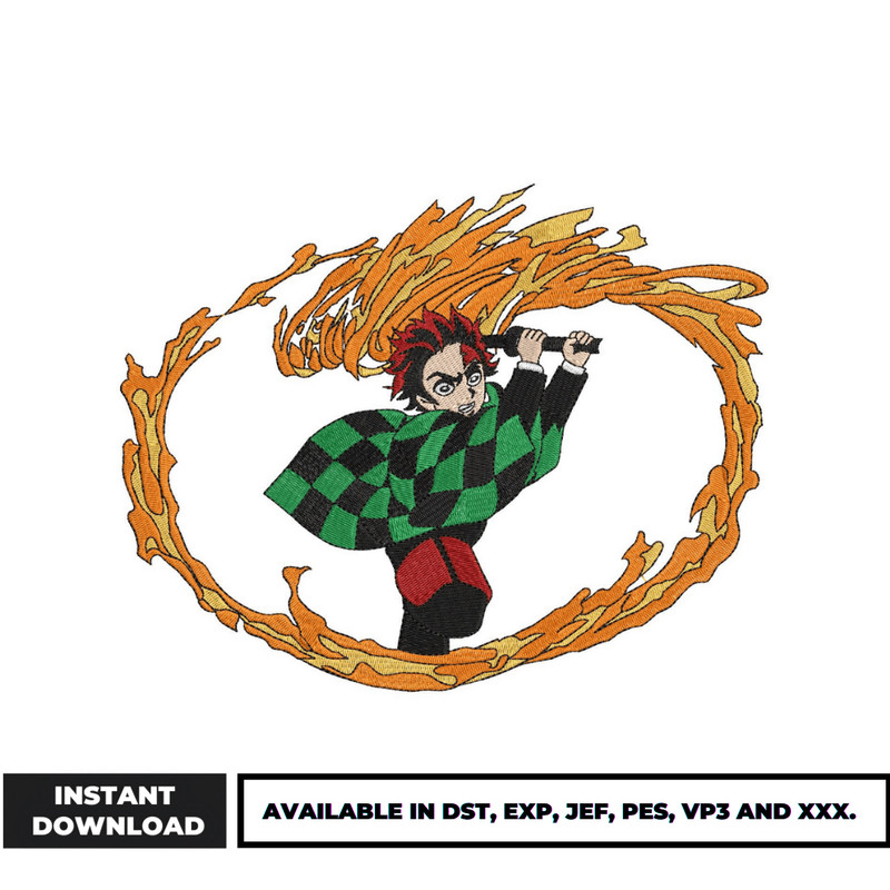 Tanjiro fire dragon design