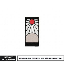 tanjiro hanafuda embroidery design, demon slayer embroidery, anime embroidery, embroidery file, digital download.