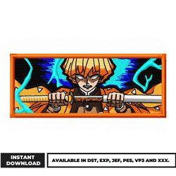 zenitsu sword embroidery design, demon slayer embroidery, anime embroidery, embroidery file, digital download.