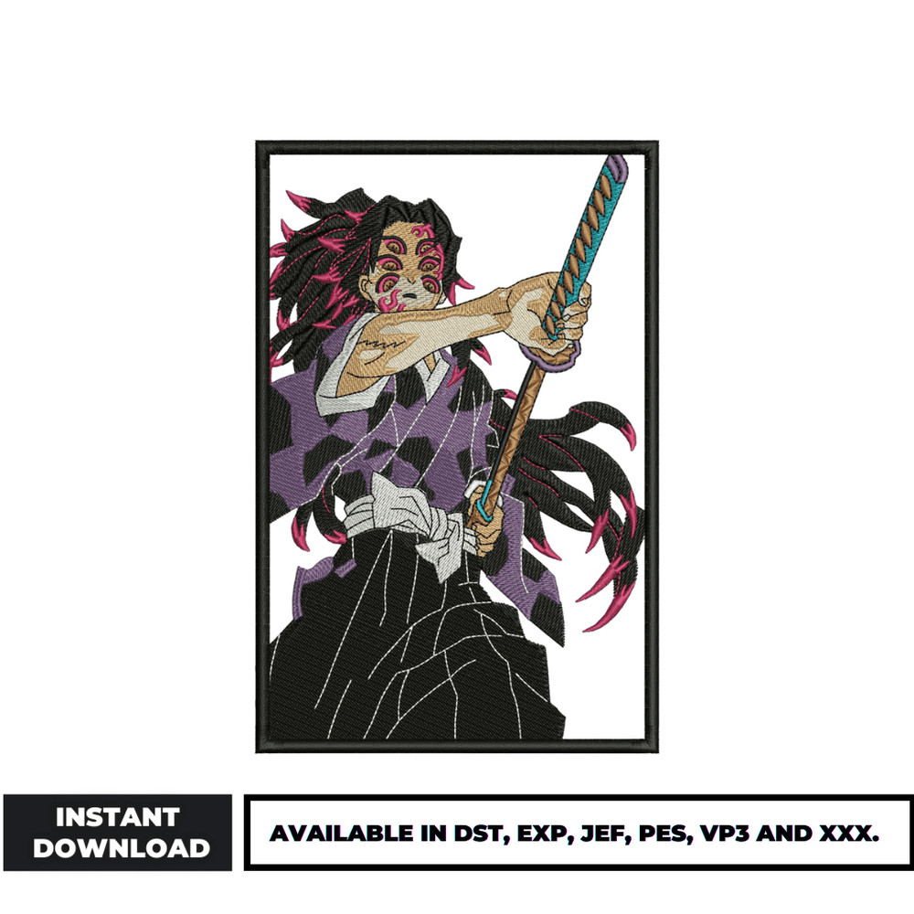 Kokushibo demon embroidery design