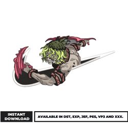 nike gyutaro embroidery design, demon slayer embroidery, anime embroidery, embroidery file, instant download.