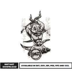inosuke manga embroidery design, demon slayer embroidery, anime embroidery, embroidery file, instant download.