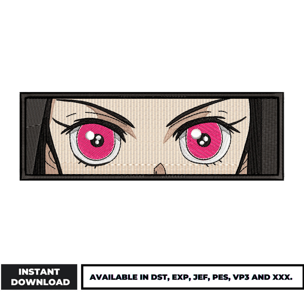 Kamado nezuko eyes embroidery design