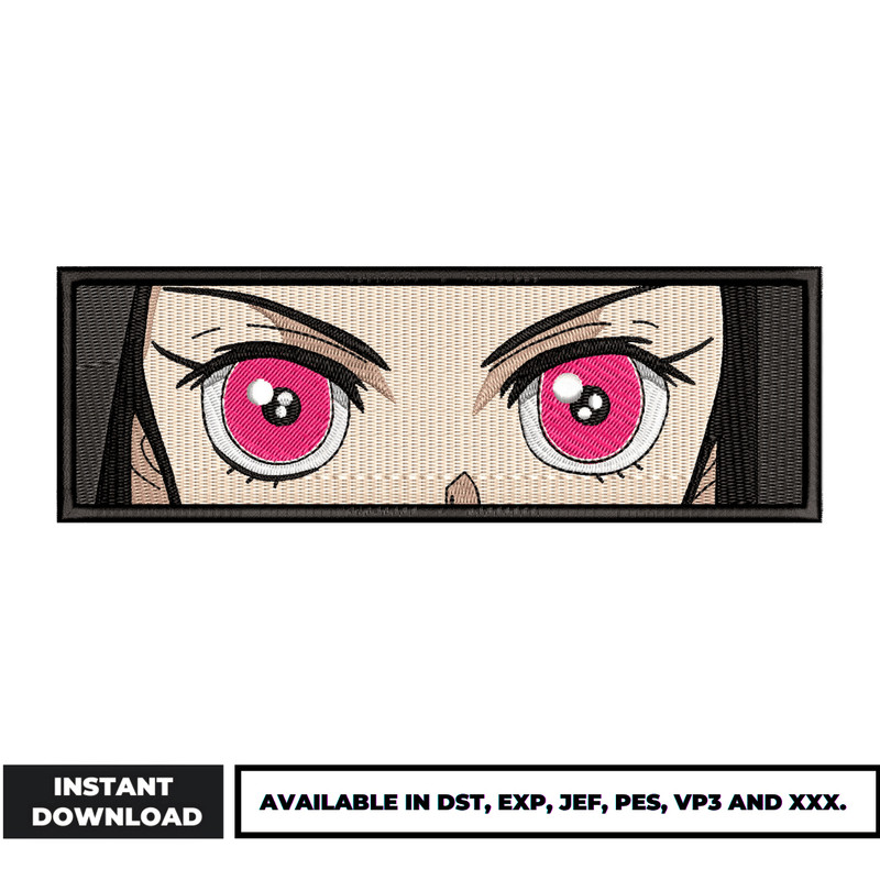 Kamado nezuko eyes embroidery design