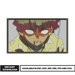 zenitsu angry embroidery design, demon slayer embroidery, anime embroidery, embroidery file, instant download.