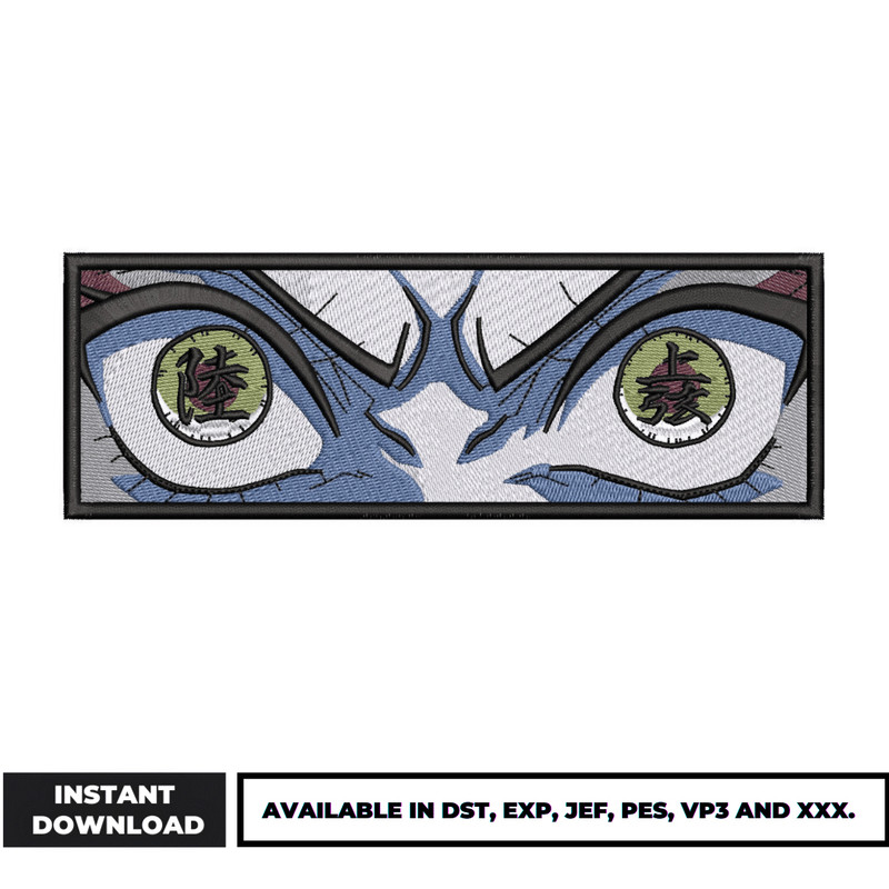 Daki demon eyes embroidery design