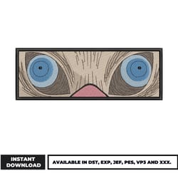 hashibira mask eyes embroidery design, demon slayer embroidery, anime embroidery, embroidery file, digital download.