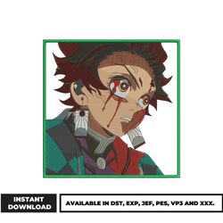 tanjiro cry embroidery design, demon slayer embroidery, anime embroidery, embroidery file, digital download.