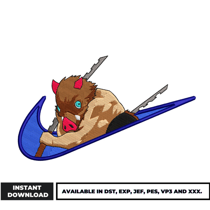Inosuke Swoosh embroidery design