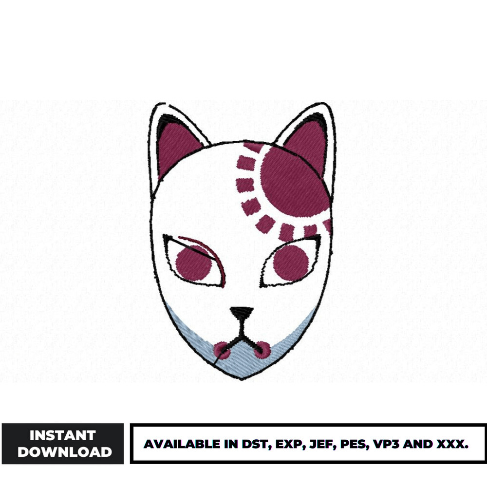 Demon Slayer Mask embroidery design