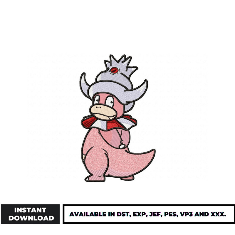 Slowking embroidery design