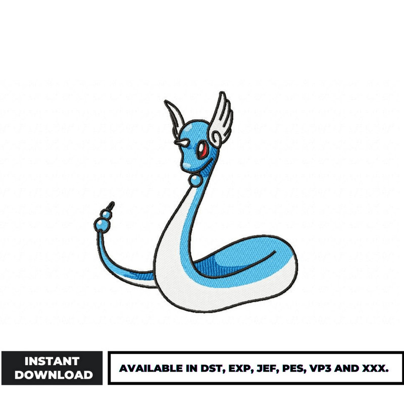 Dragonair embroidery design