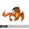 Charizard fire Nike embroidery design