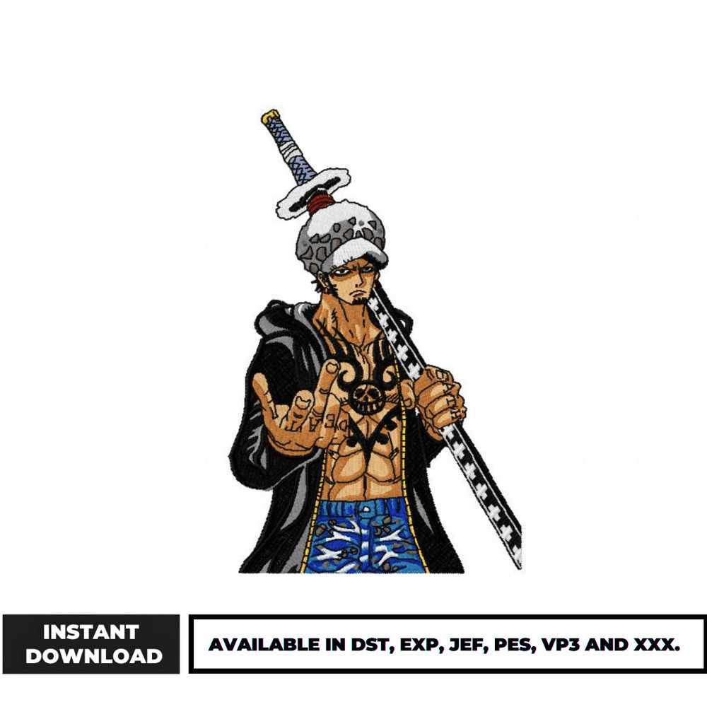 Trafalgar D. Water Law embroidery design