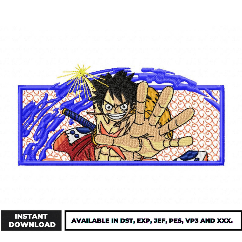 Luffy hand embroidery design