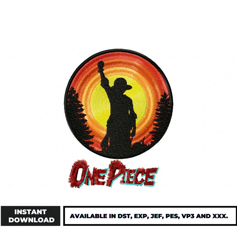 Luffy Panoramic embroidery design