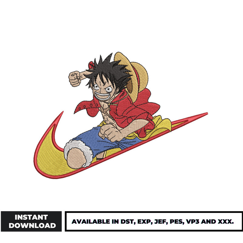 Luffy Swoos embroidery design