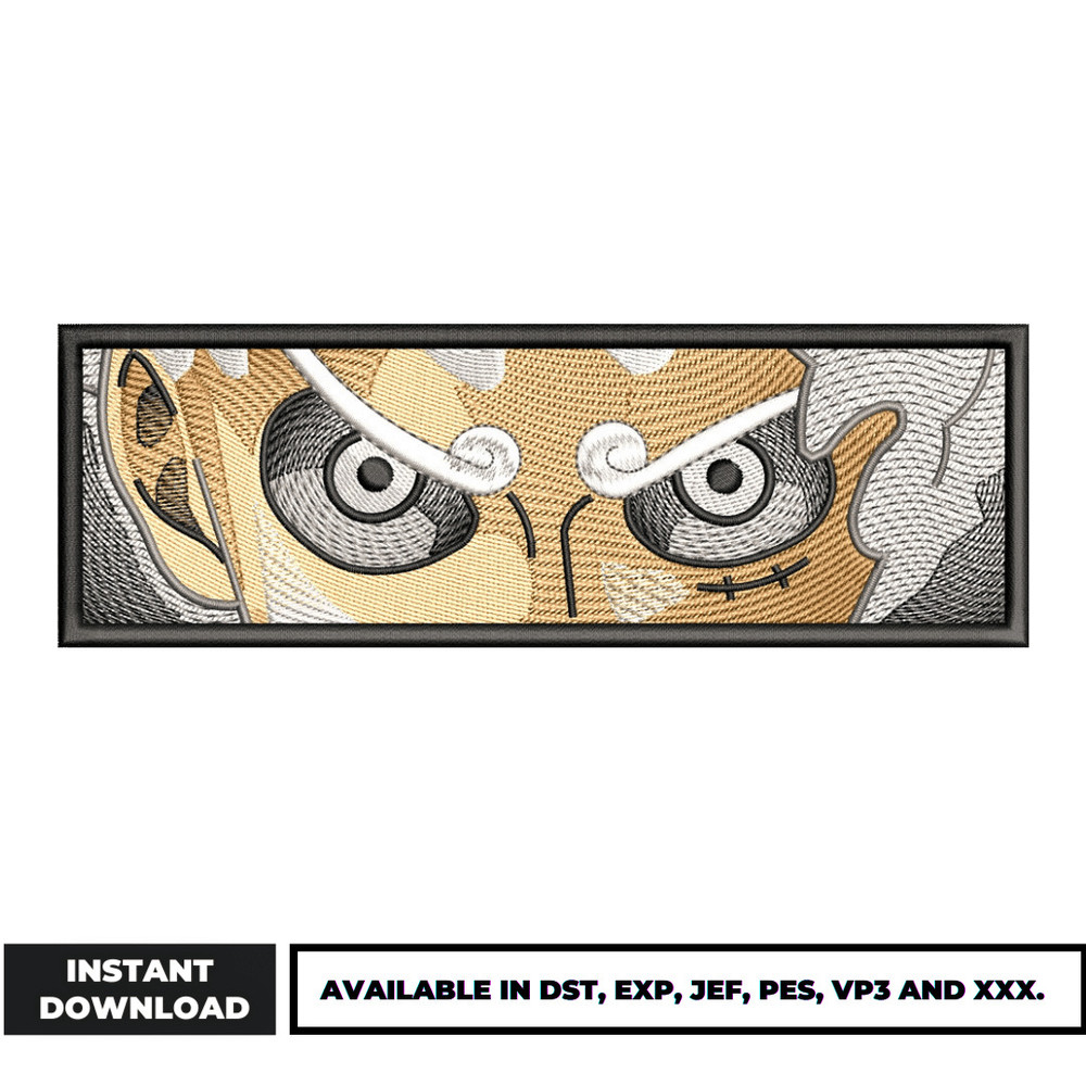Luffy gear 5 eyes embroidery design