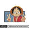 Monkey D. Luffy selfie embroidery design