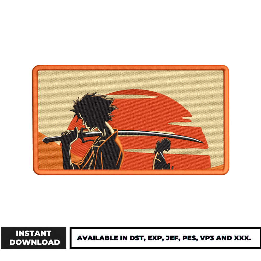 Luffy shadow embroidery design