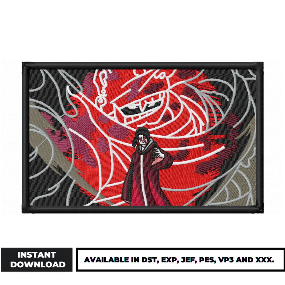 Itachi crow embroidery design