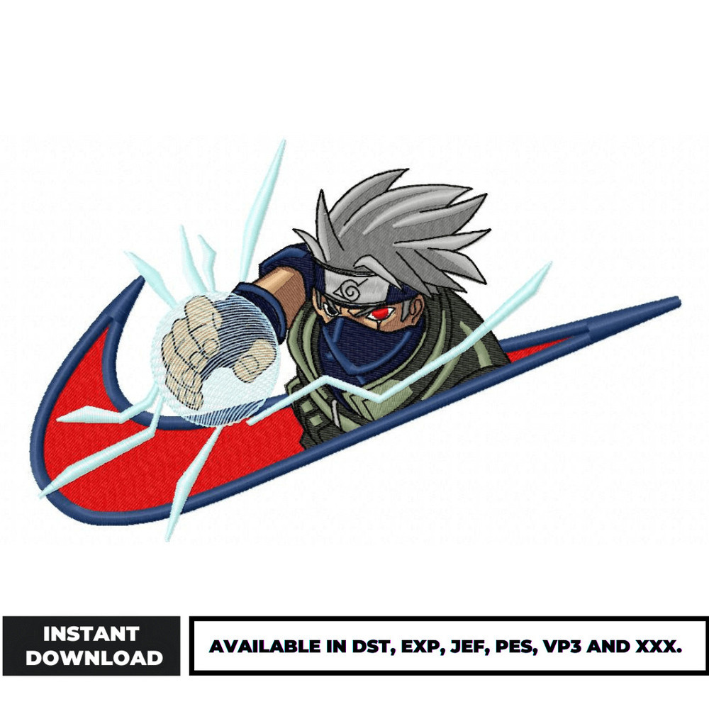 Kakashi Hatake nike embroidery design