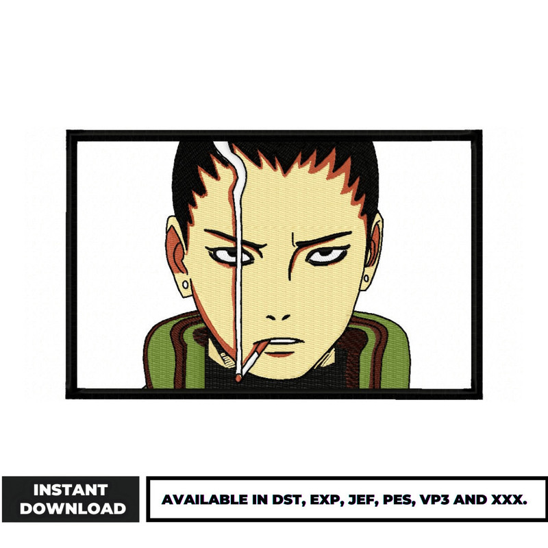 Shikamaru Smoking embroidery design