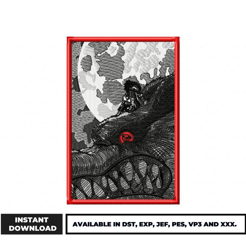 Kyubi Naruto embroidery design