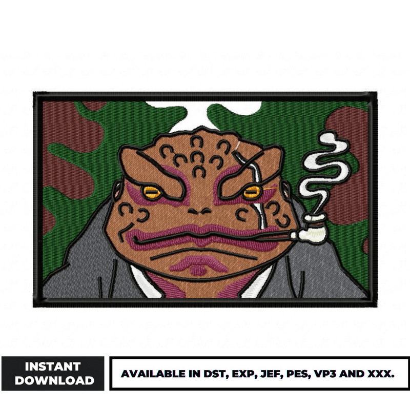 Gamabunta smoking embroidery design