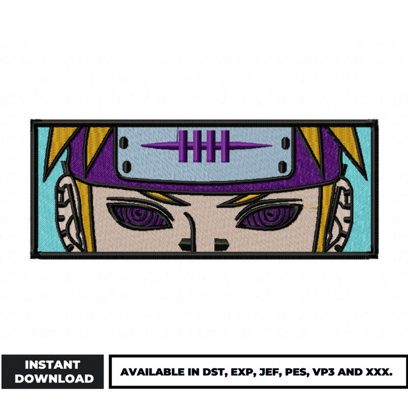 Pain naruto eyes embroidery design
