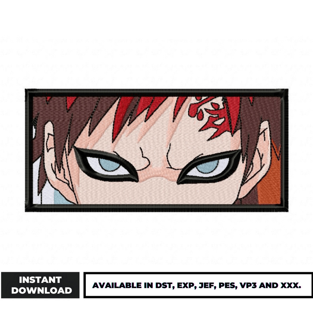 Gaara eyes embroidery design