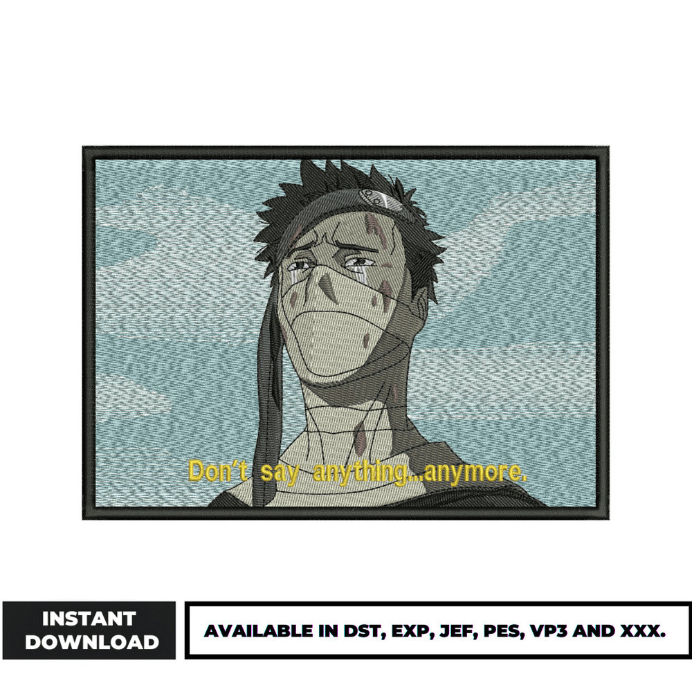 Zabuza Momochi cry embroidery design
