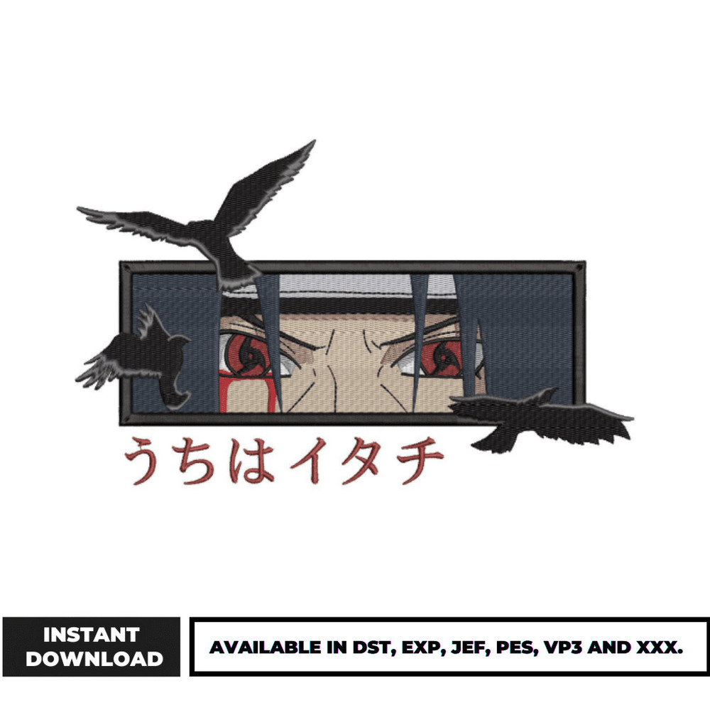 Itachi eyes embroidery design