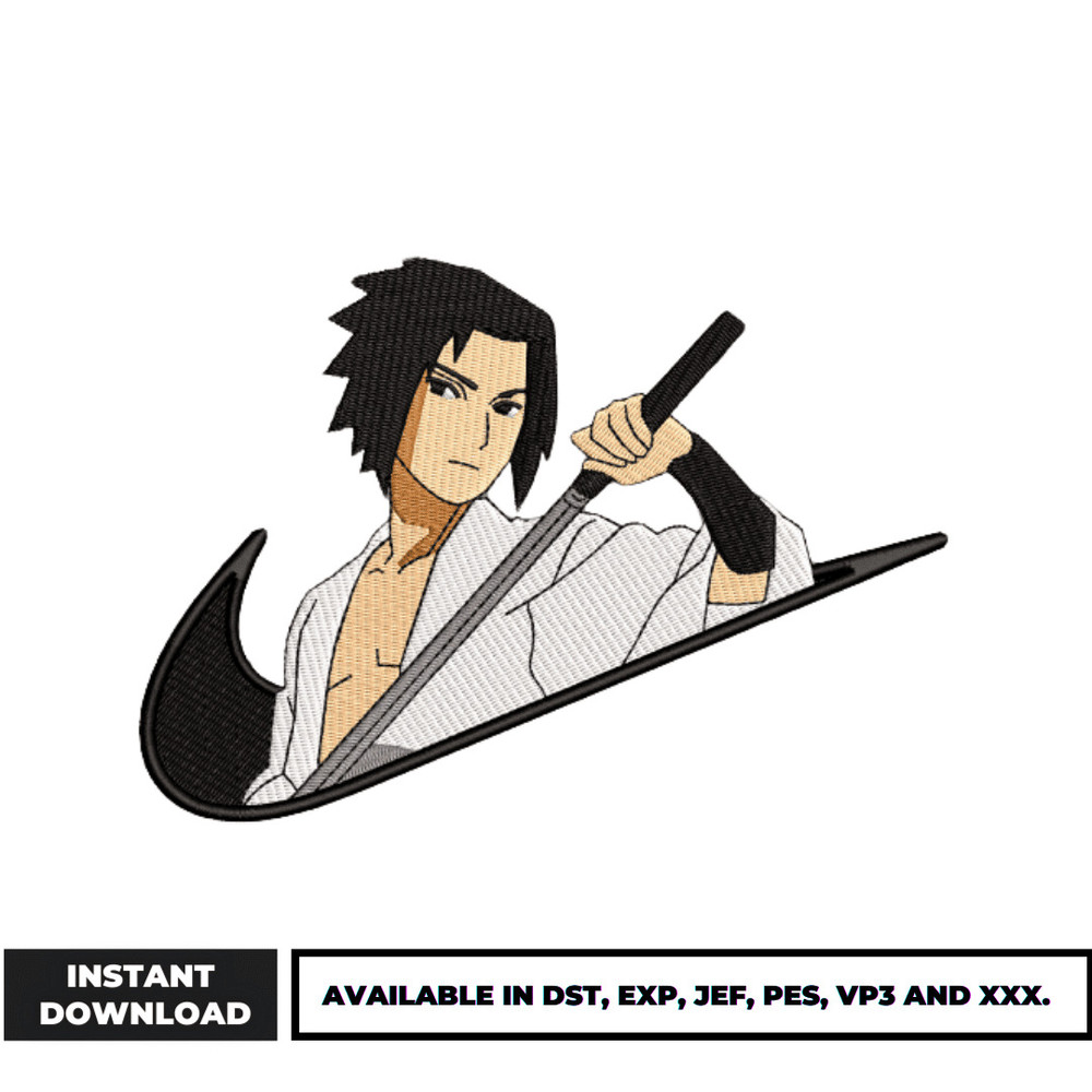 Uchiha Sasuke nike embroidery design