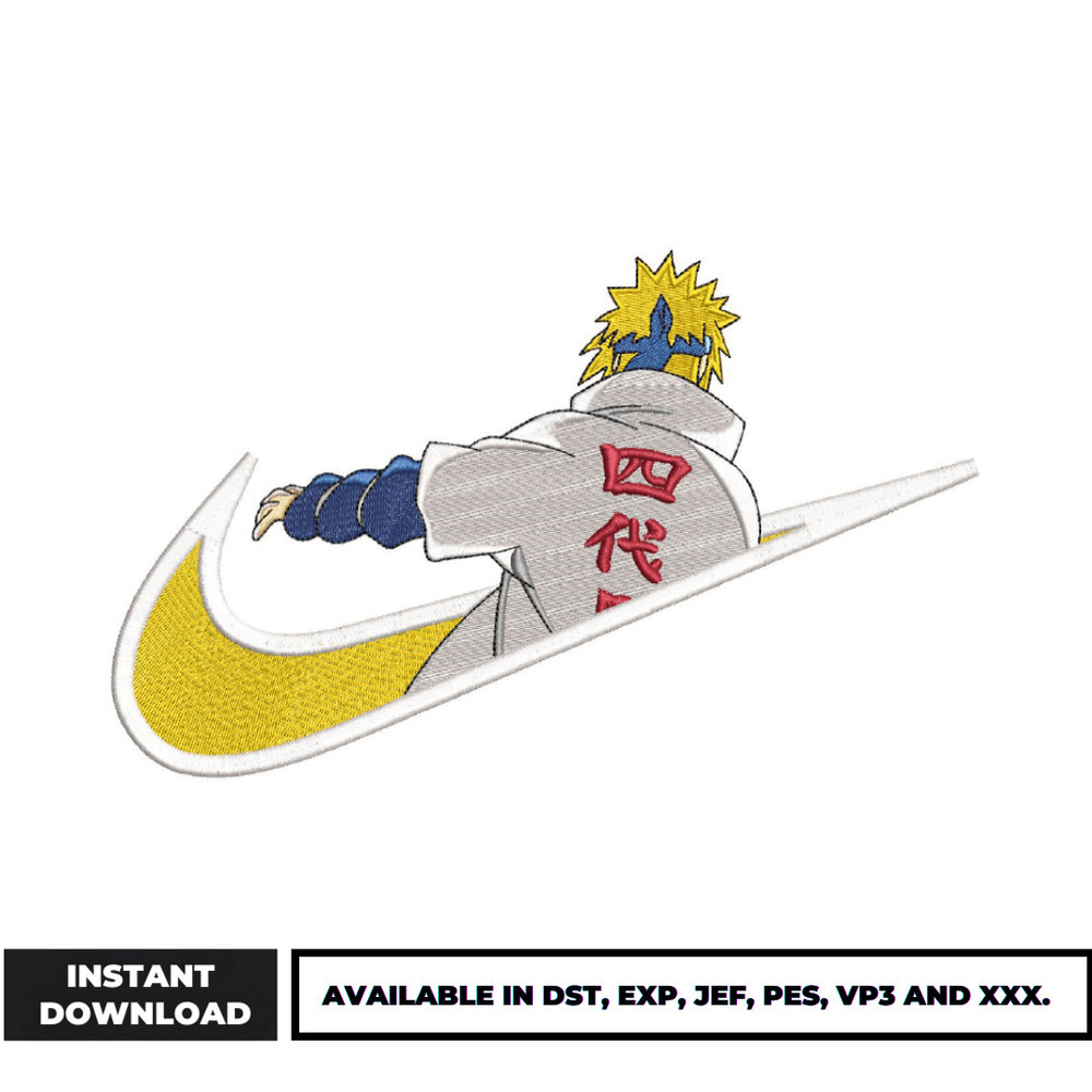 Minato Naruto nike embroidery design