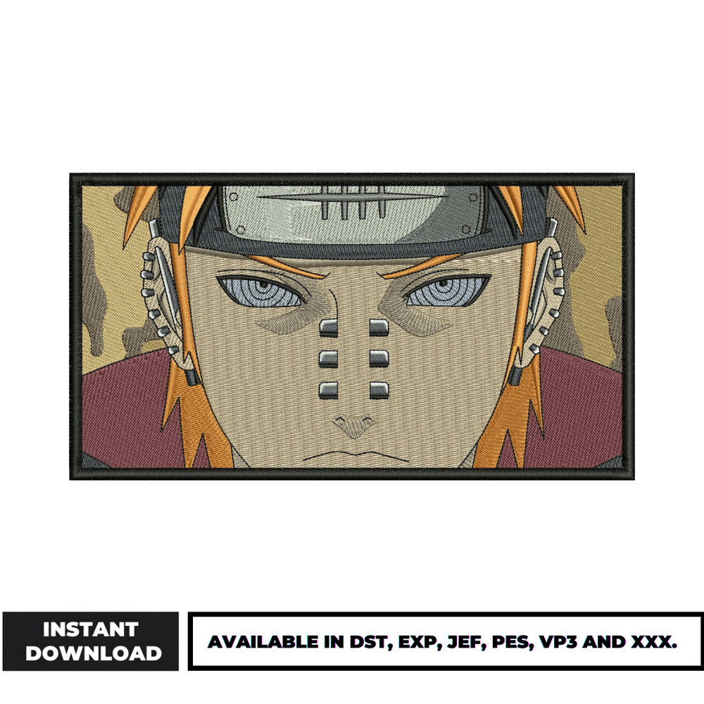 Pain naruto face embroidery design