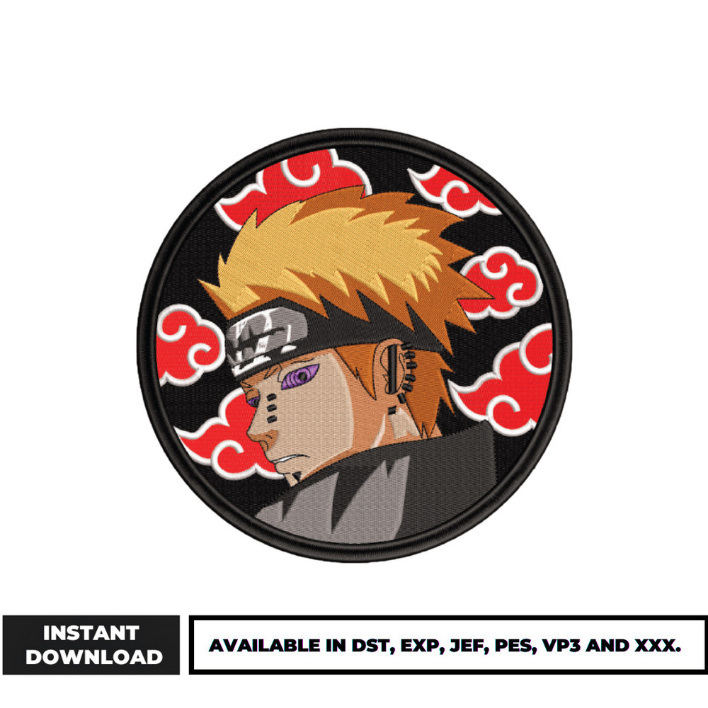 Pain anime embroidery design