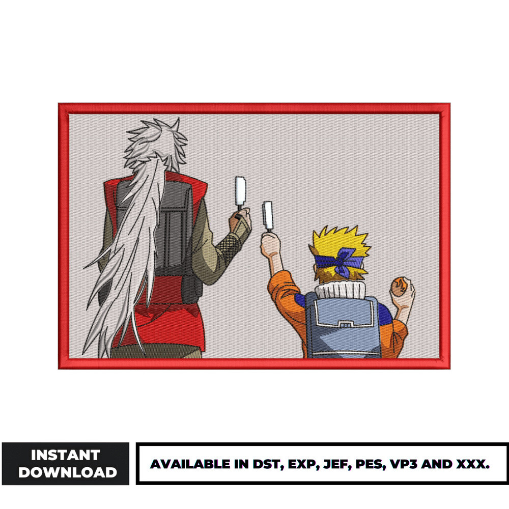 jiraiya and naruto ice cream rembroidery design