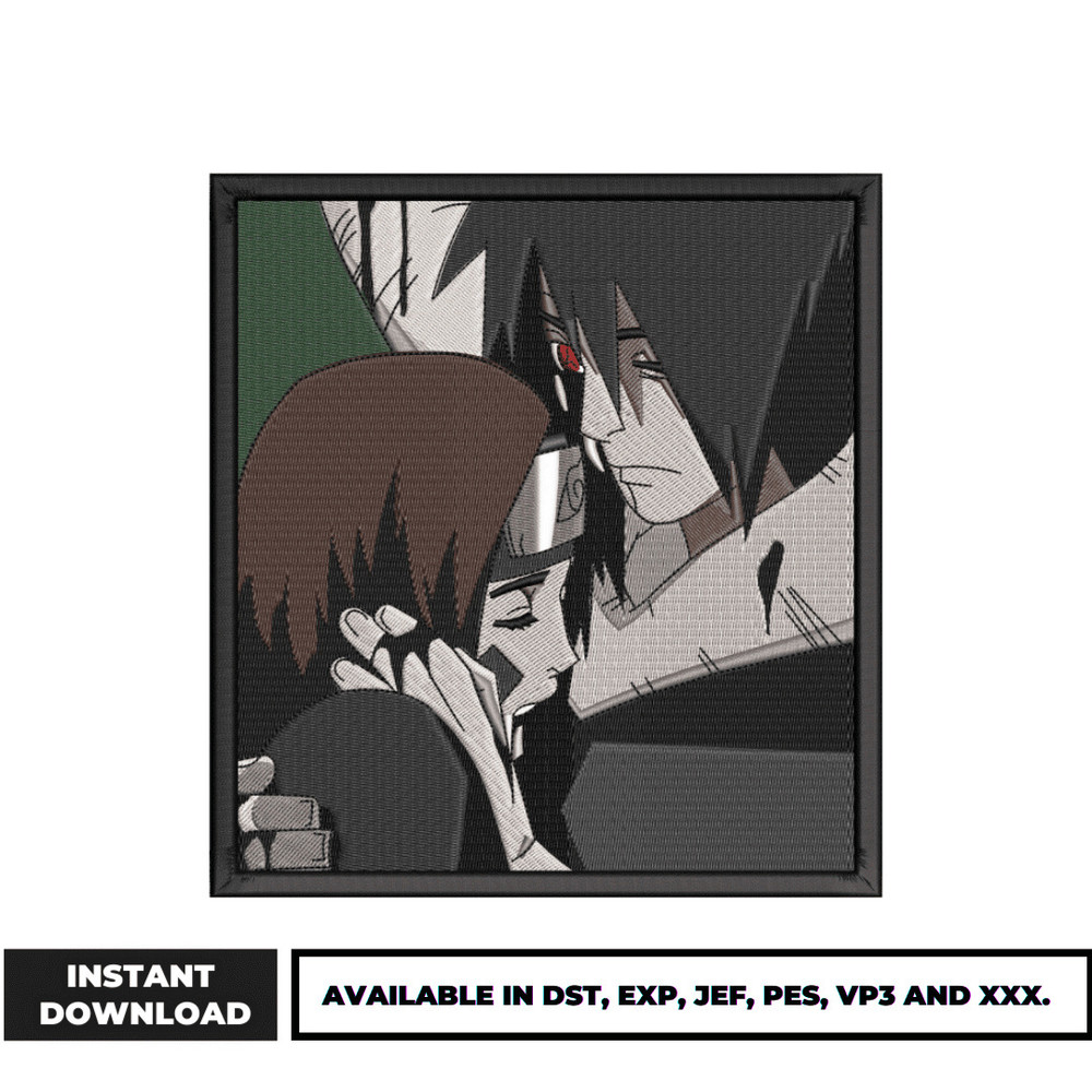 Sasuke and itachi embroidery design