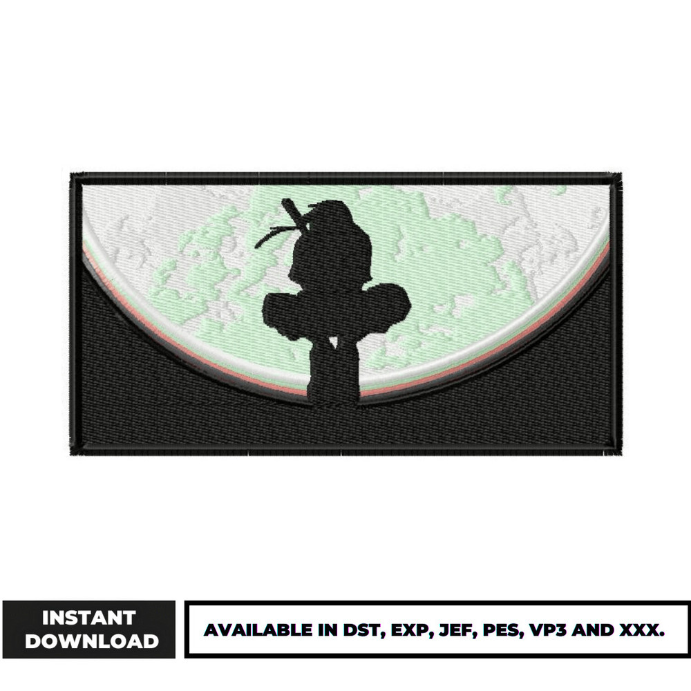 Itachi moon embroidery design