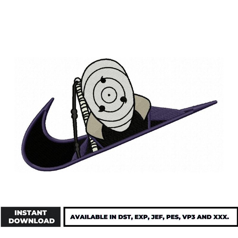 Obito Swoosh embroidery design