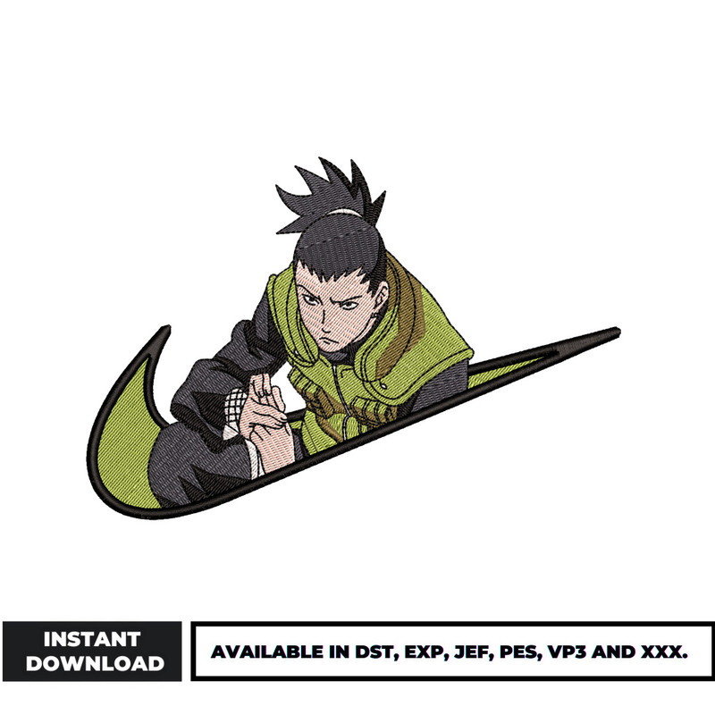 Shikamaru Swoosh embroidery design