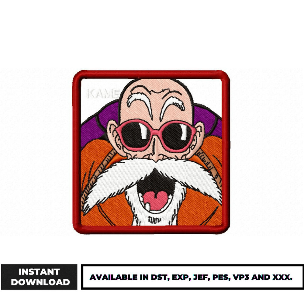 Master Roshi face embroidery design