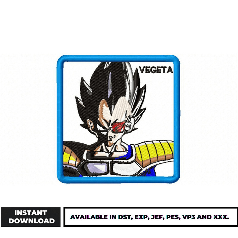 Vegeta Saiyan embroidery design