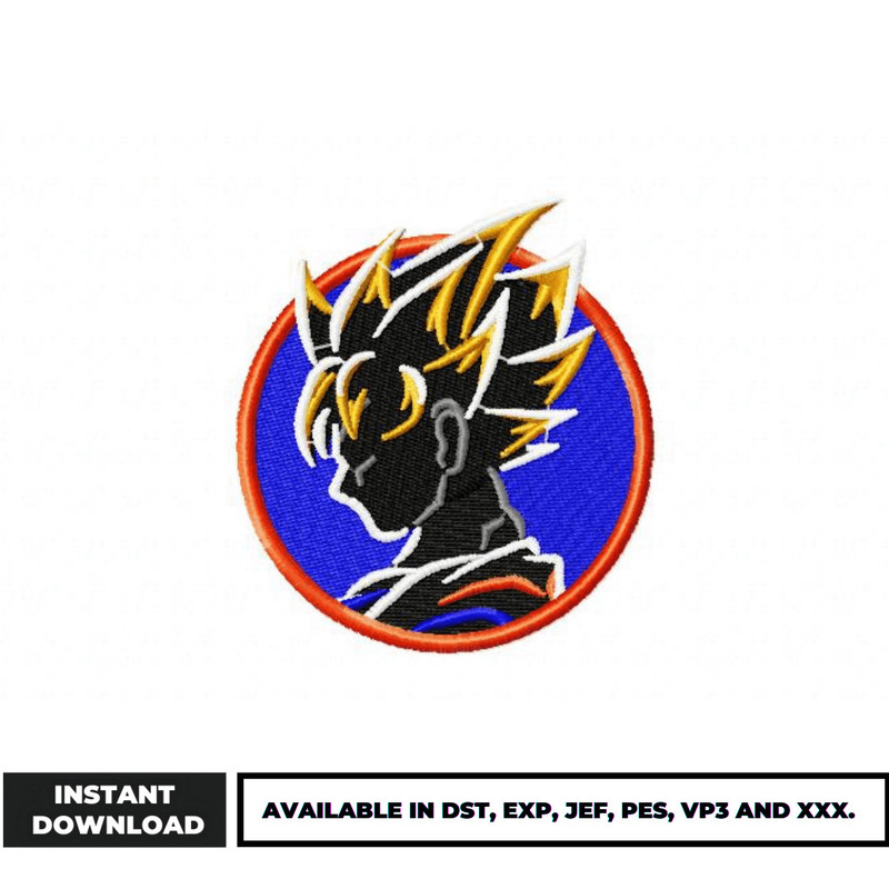 Vegeta shadow embroidery design