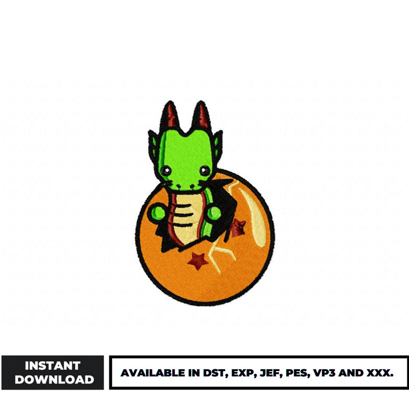 Chibi Shenlong embroidery design